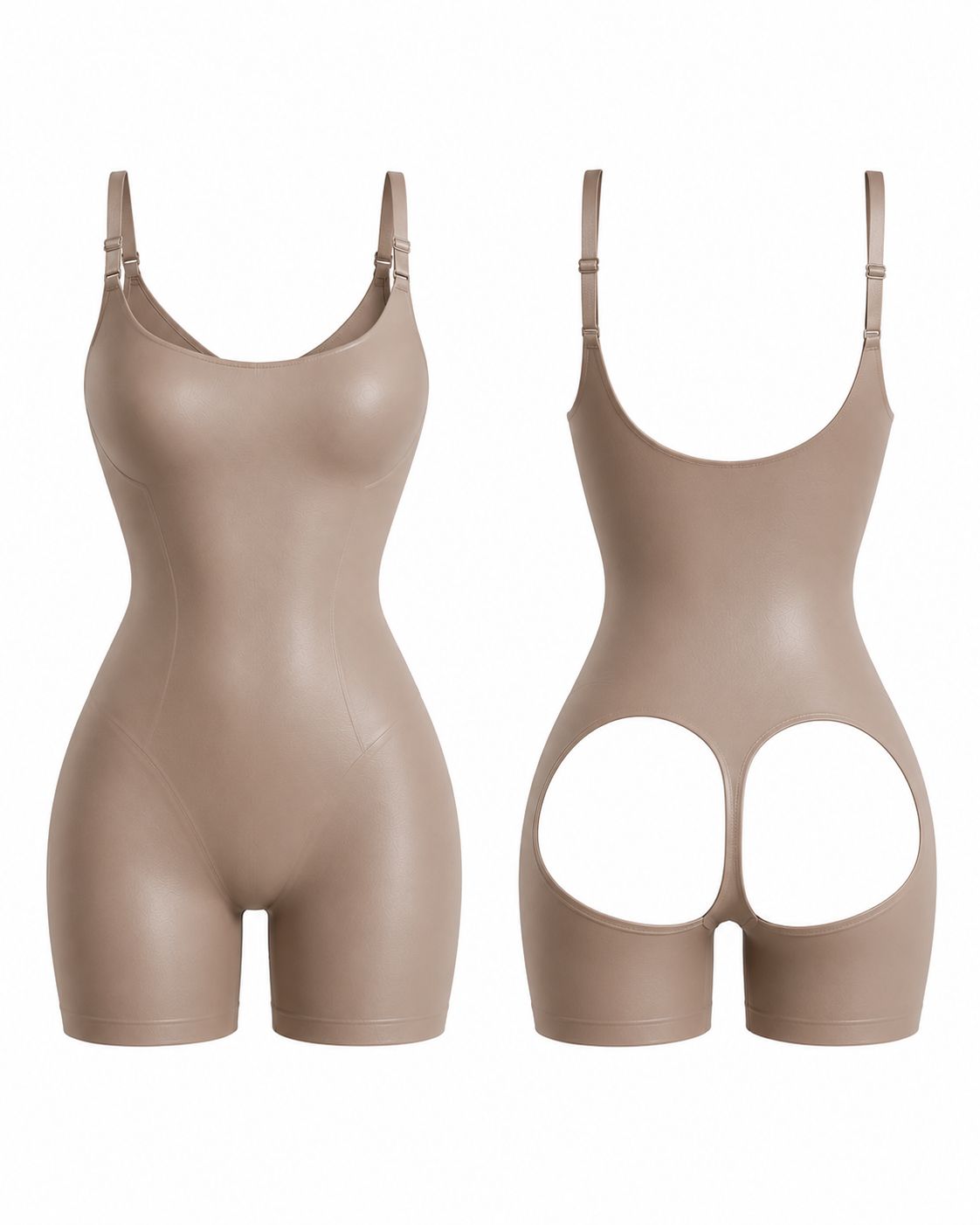 PRO Sculpt System — nude Sculpt Bodysuit, front and back.